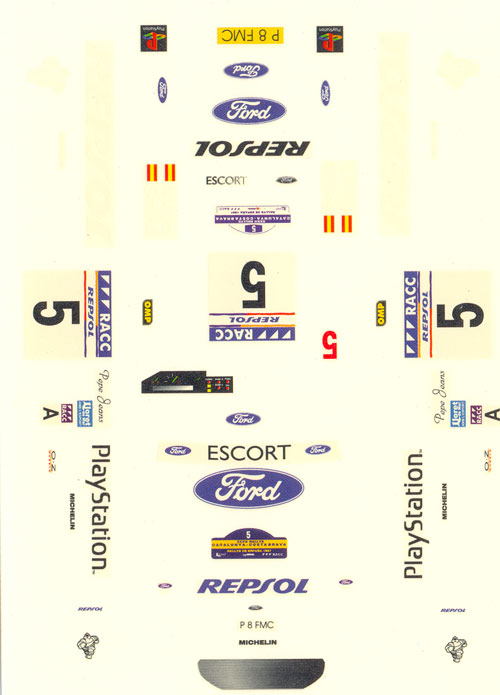 TEAMSLOT decal sheet Ford Escort WRC